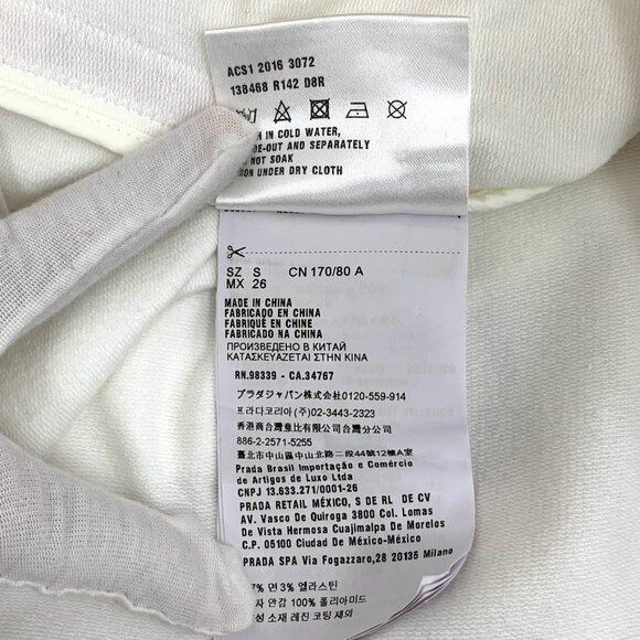 Prada White side-striped cotton hooded long-sleeve casual tracksuit - Picture 8 of 9